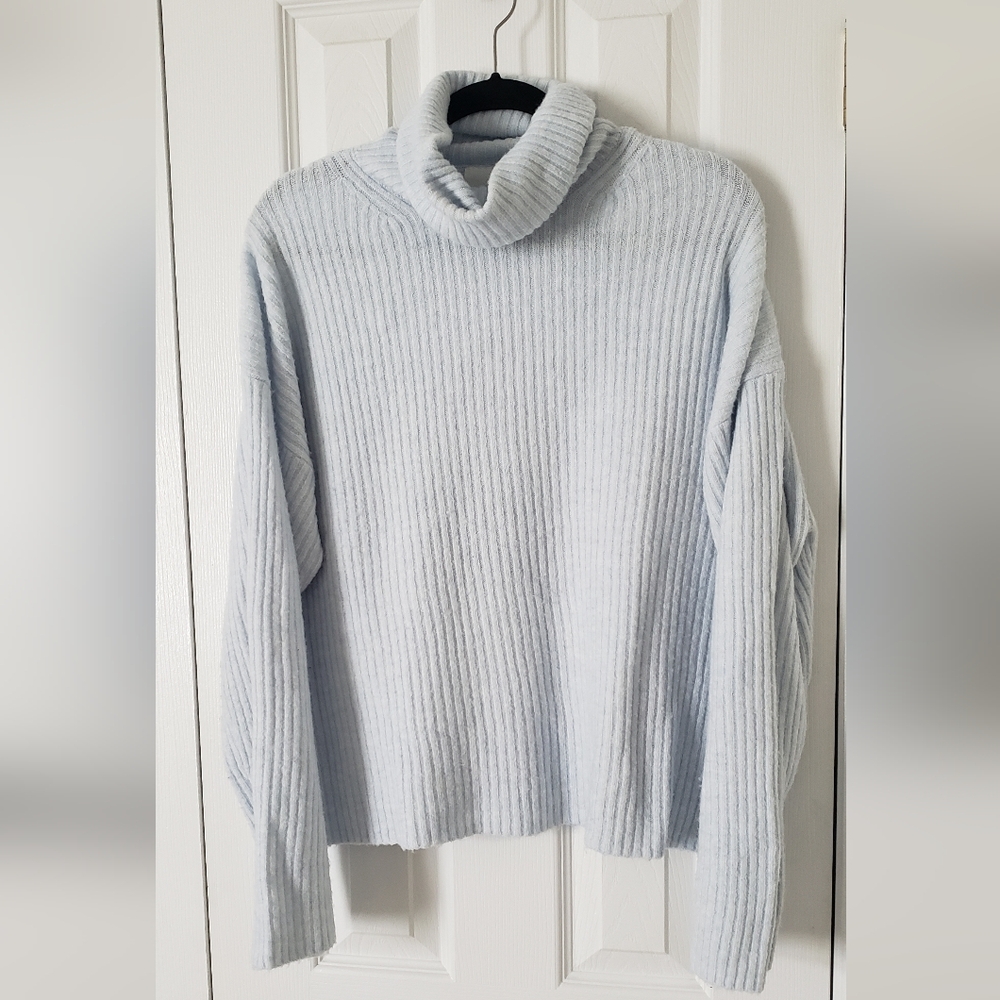 H&M Oversized turtleneck sweater blue ladies medium